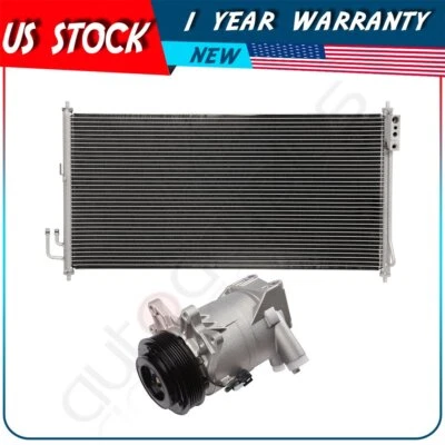 A/C Condenser and A/C Compressor set Fits 2003 2004 2005 2006 2007 Nissan Murano - Image 1 of 4