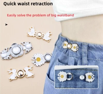 8-Pack Adjustable Waist Buckle Set – Jean Extender Button Clips for Tight Pants - Image 1 of 4