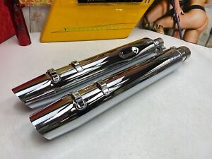 🔥Genuine Harley 17-23 Touring Exhaust Mufflers Tail Pipes Chrome Stock OEM🔥