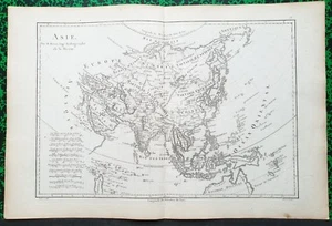 XVIII ème - l'Asie - Belle Carte de 42 x 28,3 cm par Rigobert Bonne de 1787 - Picture 1 of 1