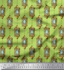 Soimoi Green Cotton Poplin Fabric Hanging Lamps Home Decor Print-M0d