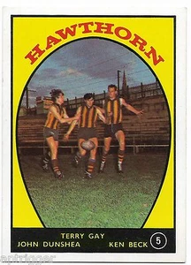1968 A Scanlens (5) Terry GAY, John DUNSHEA, Ken BECK Hawthorn :: - Picture 1 of 1
