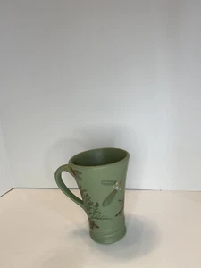 Pfaltzgraff Portfolio Winterwood Tall Mug Green Birds Pine 3.75” d x 5.25” H.  - Picture 1 of 5