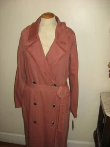 Trench coat nuovo con etichette Free People taglia M/L KELLY 100% cotone ciliegia chai cintura $198 - Foto 1 di 12