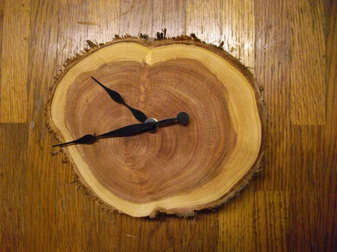 Live Edge Cedar Slab Wall Clock Rustic Decor, 9"x7” Diameter x 2" Thick Cover