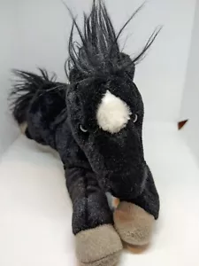 Aurora schwarzes Pferd mit weißem Plüschtier Stofftier Pony Spielzeug Sitzsack 10 Zoll - Bild 1 von 5