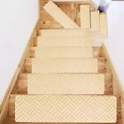 Slip TPR Stair Mats With Diamond Quilted Pattern Self Rubber Step Pads In Beige