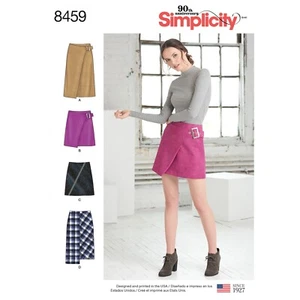 Simplicity Pattern 8459 Ms Skirt in 3 Lengths w/Front & Wrap Variations Sz 4-12 - Picture 1 of 3