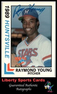 1989 Team Best Raymond Young #24 Authentic Autographed Card Huntsville Stars