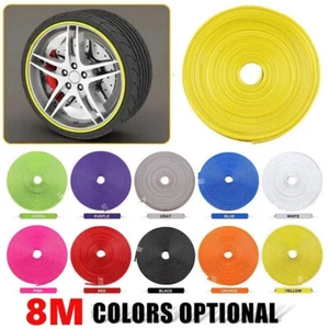 8M Car Wheel Rim Edge Protector Vehicle Tire Guard Sticker Rubber Strip Line - Picture 1 of 30