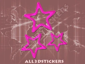 Adesivo Resinato Effetto 3D Stelle - Colore Rosa 120x100 mm. - Picture 1 of 1
