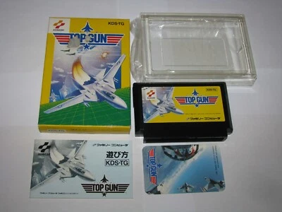 Top Gun Famicom NES Japan import boxed +manual chara card US Seller - Image 1 of 4