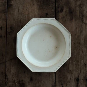 Frankreich MONTEREAU frühe Fayence achteckige Platte antik 1800er - Bild 1 von 9