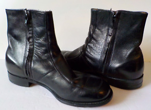 Size 10 1/2 E   Leather Uppers  Low rise Boots  Black