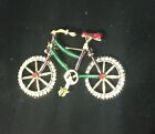 Gorgeous Vintage Bike Bicycle Brooch Rhinestone Crystal EnamelledTop Quality