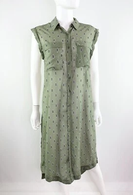 Free People Green Shirt Dress Size XS Sheer Sleeveless Button Down Collared Boho - Image 1 of 4