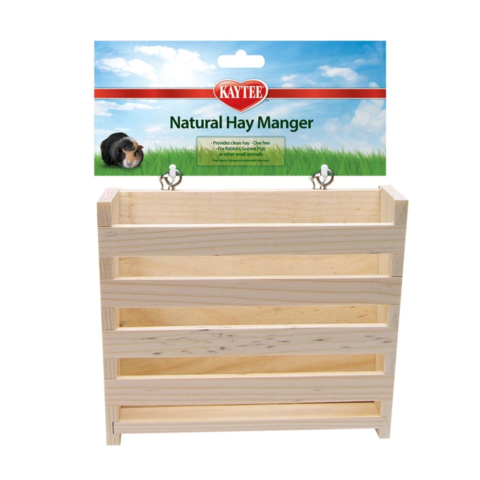 Kaytee Natural Wooden Hay Manger  6.5x2x6"H Hay dispenser for small animal - Image 1 of 3