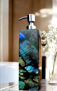5'' Luxury Labradorite Stone Soap Dispenser - Handmade for Exclusive Home Decor - Picture 1 of 9