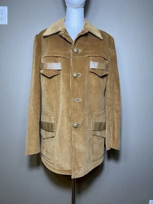 Chaqueta de pana vintage años 70 Peters marrón caramelo talla grande Foto 1 de 4