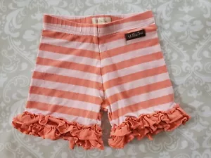 Matilda Jane 6 Happy & Free Lakritz Schnürsenkel Shorties Rüschen Shorts orange gestreift - Bild 1 von 3
