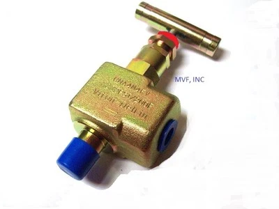 Needle Valve 90° Angle 1/4" Male NPT x 1/4" Female NPT 10,000 PSI STEEL 483IN03 - Image 1 of 2