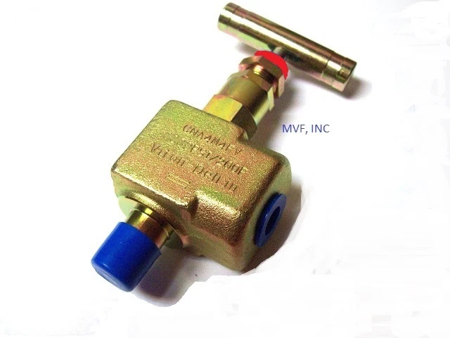 Needle Valve 90° Angle 1/4" Male NPT x 1/4" Female NPT 10,000 PSI STEEL 483IN03 - Image 1 of 2