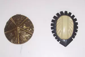 BONITO BROCHE CLIP VINTAGE AÑOS 30 40 MARRÓN 1 CELULOIDE 1 PIN LATÓN 2" - Imagen 1 de 5