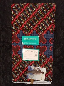 African wax print ANKARA 100% cotton 6 yards fabric Craft/Dress/ Skirt HITARTEX - Picture 1 of 2