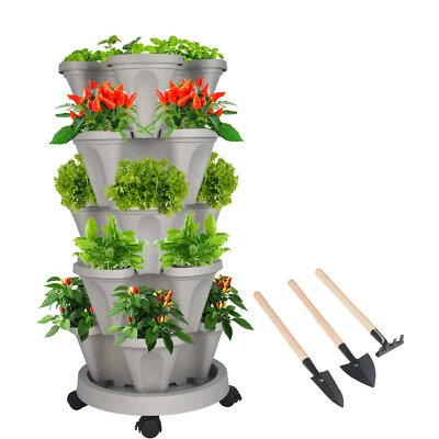 5Pack Plant Grow Pots Kitchen Vegetable Pot Fabric Pot Nursery Soil Pot - Image 1 of 4