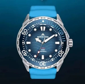 North Edge Solar Taucheruhr mit Silikonarmband oder plus Edelstahlarmband - Bild 1 von 28