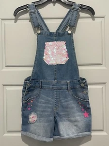 Jordache One piece Overall Shorts Girls Denim XL (14-16) - Picture 1 of 5