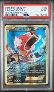 2016 POKEMON XY BREAKPOINT SECRET #123 FULL ART/GYARADOS EX PSA 2 - Picture 1 of 2