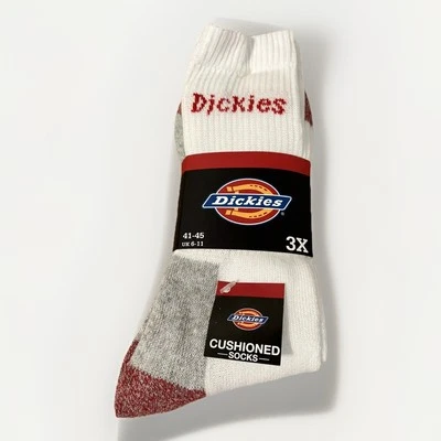 Dickies Cushioned Logo Crew Sports Socks White 3 Pack Brand New With Tags 6-11UK