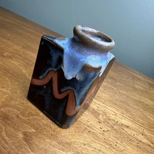 Vintage Paul Marshall Japan Bud Vase Pottery Ceramic Triangle  - Picture 1 of 7