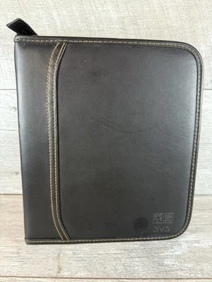 复古 Case Logic 40 CD/DVD 托架黑色人造皮革旅行箱粘合剂。 — 第 1/4 张图片