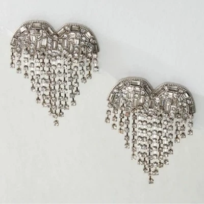 Pendientes colgantes Free People Hearts On Fire pedrería flecos brillantes nuevos con etiquetas formales Foto 1 de 4