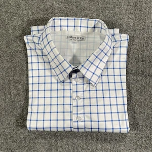 Collars & Co Hemd Herren 4XL weiß blau kariert Kurzarm Performance Polo - Bild 1 von 10