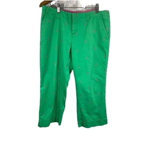 Lilly Pulitzer Palm Beach Fit Capri Pants Size 8 Light Green Pink Anchor's - Picture 1 of 3