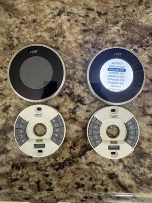Nest 2nd Generation Learning Silver Programmable Thermostat 2 PCs. or Pair - Image 1 of 4