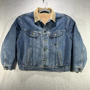 Vintage Lee Storm Rider Gr. Large / XL Jeansjacke 70er Cord Decke gefüttert Cabin - Bild 1 von 20