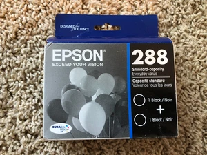 Genuine Epson 288 2pk Ink Cartridges Black T288120-D2  EXP 2026 - Picture 1 of 3