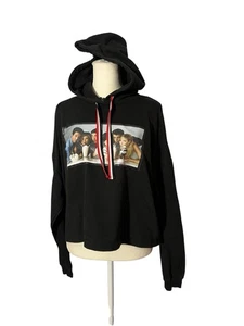 Friends TV show Womens Pullover Cropped Hoodie Sweatshirt Size L Black - Picture 1 of 12