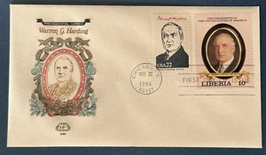 Farnum 2219 Präsident Warren G. Harding Kombi mit Liberia Briefmarke - Bild 1 von 1