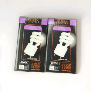 2x CFL 2 Prong Light Bulb - GU24 42K (4200K) 13Watt (by Sleek Lighting) - Picture 1 of 1
