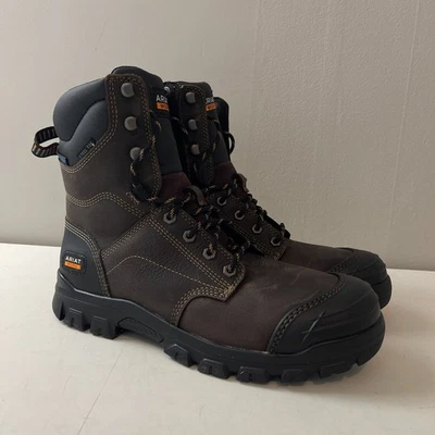 Ariat Boots Mens 8.5 D Brown Treadfast 8" Waterproof Steel Toe Workwear Outdoor - Image 1 of 4