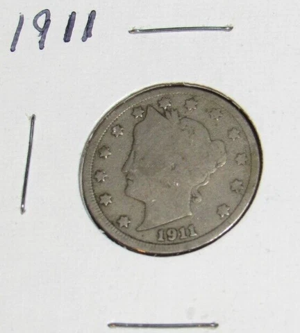 WWI War Era 1911 With Cents Liberty V Nickel , 5 cent coin Cover