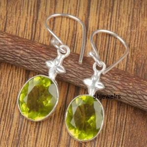 Peridot Gemstone 925 Sterling Silver Earring Handmade Jewelry Women Gift E-26 - Picture 1 of 5