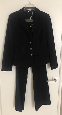 Gorgeous￼! Caché Woman’s Black Tuxedo/Tux Pant Suit Pants SZ 6 Jacket SZ 10 - Image 1 of 4