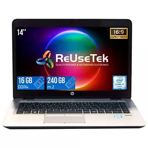 HP EliteBook 840 G3 14" Intel i7-6600U 2.60GHz 16GB/240GB m.2 SSD WiFi+BT Laptop - Picture 1 of 16