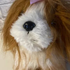Battat Shih Tzu Plush Dog Ginger Hair Pink Bow - Picture 1 of 6